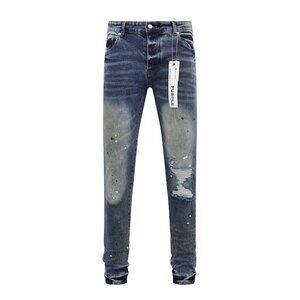 Purple Brand Dirty Vintage Black And White Paint Jeans Men's